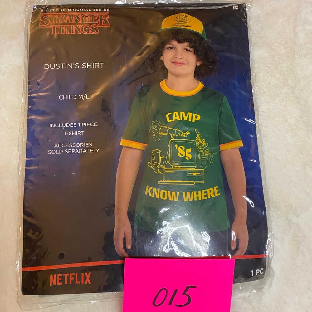 👾 Stranger Things Dustin’s Shirt – Child M/L Netflix Costume Cosplay